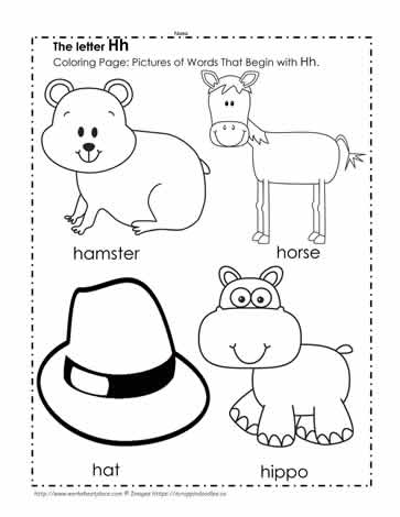 The Letter H Coloring Pictures
